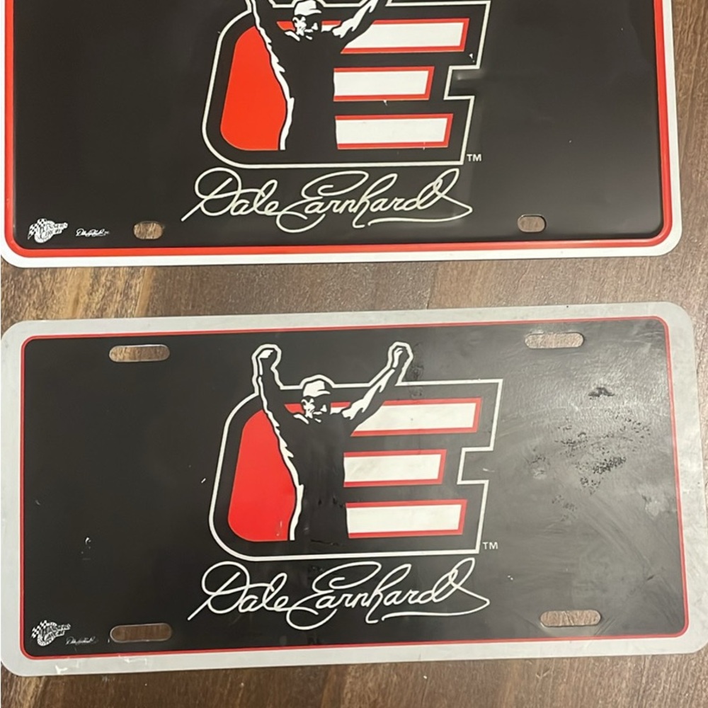 Excellent condition Dale Earnhardt Black and Red License Plate (2)